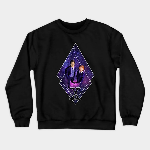 Fox Mulder and Dana Scully Crewneck Sweatshirt by ChromaticD